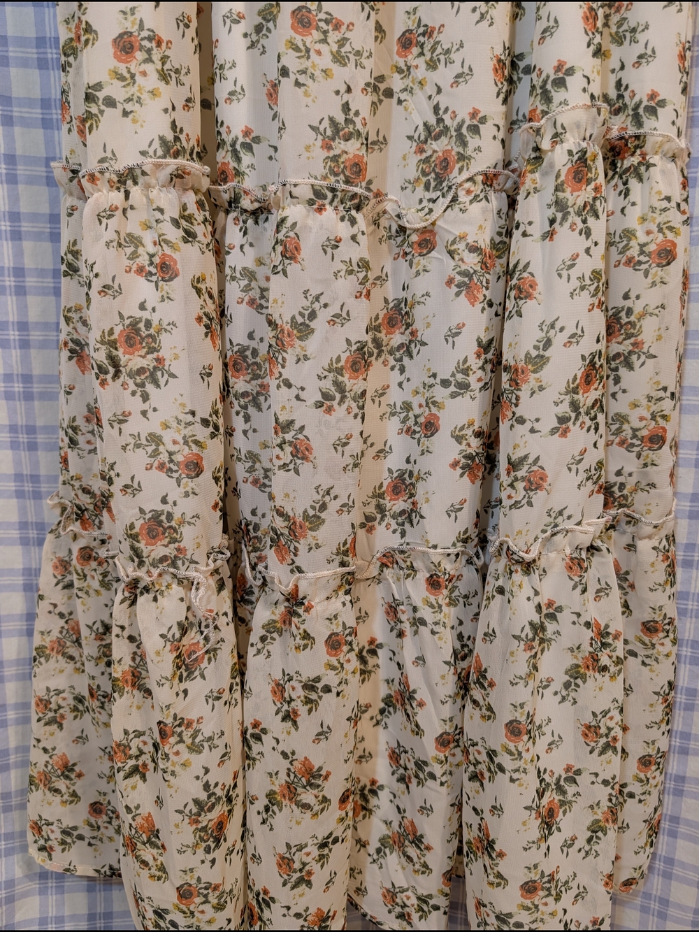 Justify Cream Maxi Dress with Orange & Green Floral Print - Picture 3 of 8